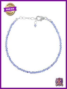Natural Tanzanite Bracelet 925 Sterling Silver Dainty Gemstone Link